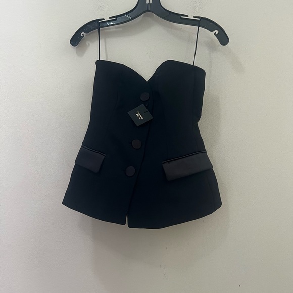 Zara Black Strapless Tailored Bustier - Picture 7 of 16
